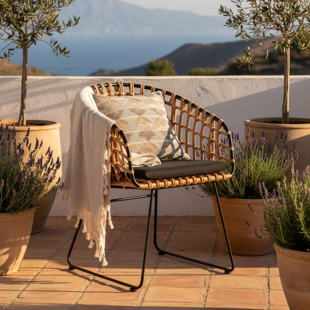 Outdoor setting with Amalfi Dining Chair Black