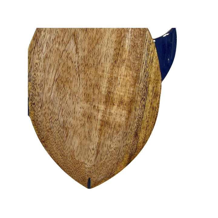 Close-up of the lower section of the Anaya Fish Chopping Board highlighting the texture of the mango wood.