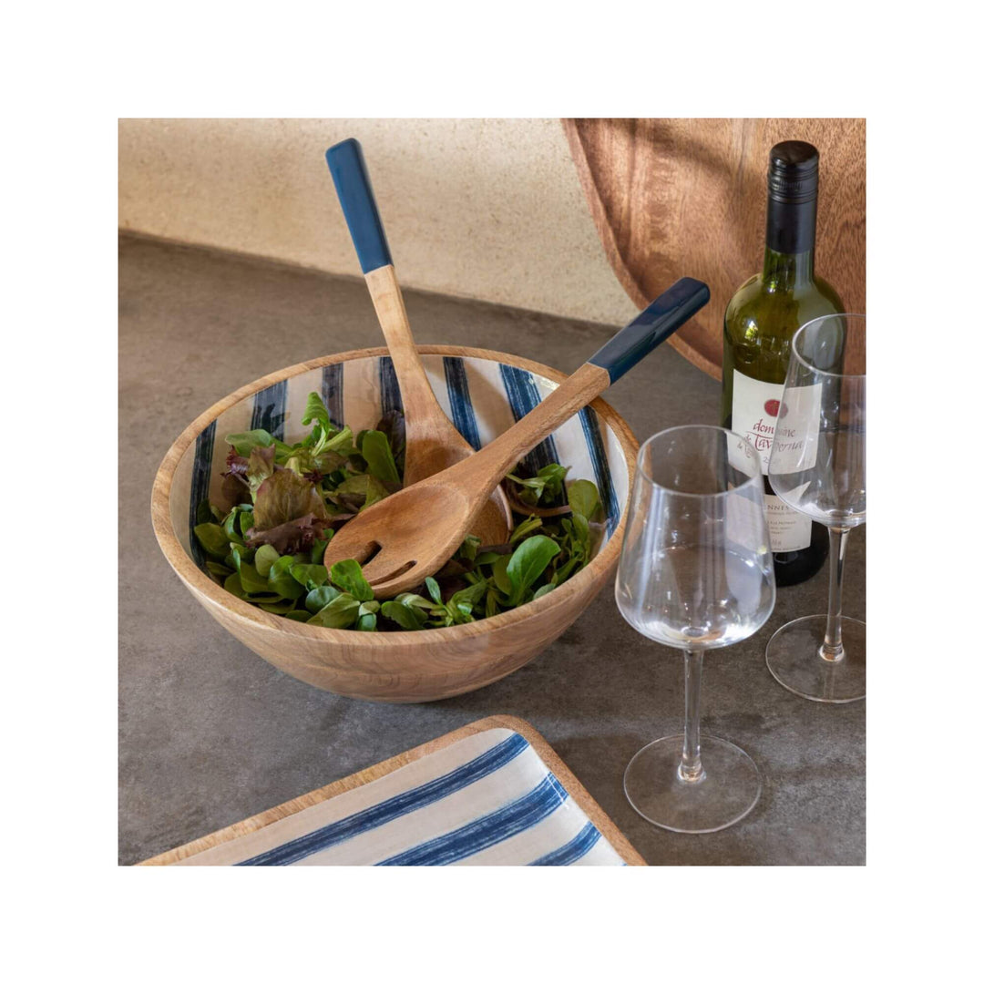 Anaya Stripes Bowl styled on a kitchen counter