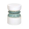AZURE CERAMIC STOOL | WHITE/TURQUOISE 33X45CM