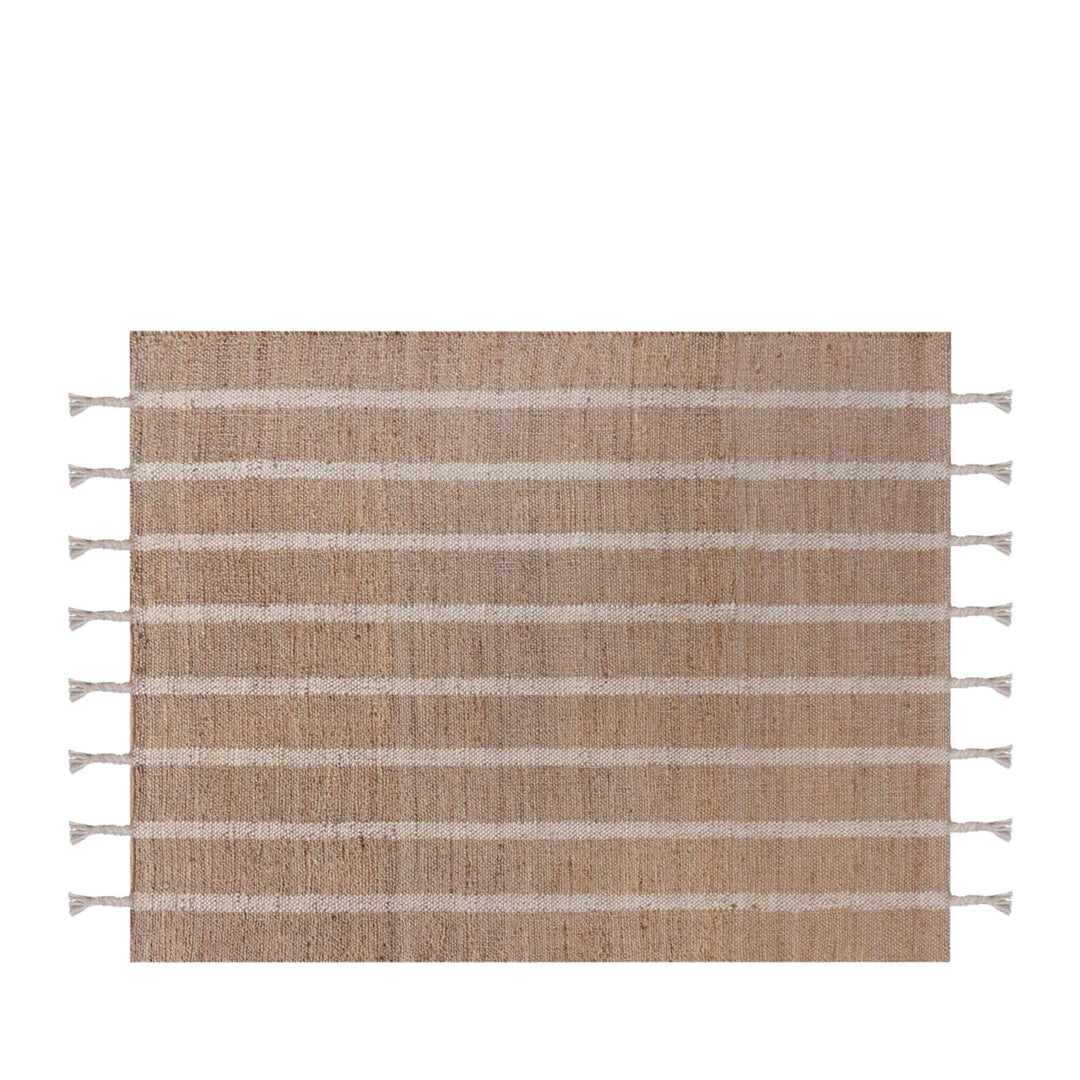 Front view of the Anihar Rug showcasing natural jute texture with subtle wool stripes.