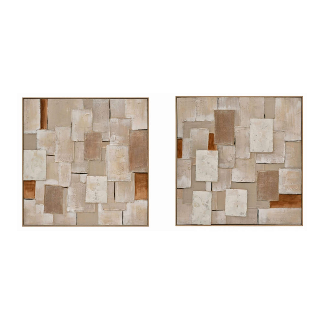 Arenisca abstract wall art in beige and sand tones.