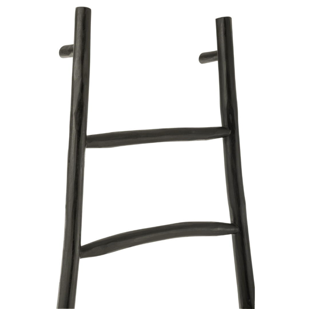 Top section of the Aride Teak Ladder showing smooth organic design.