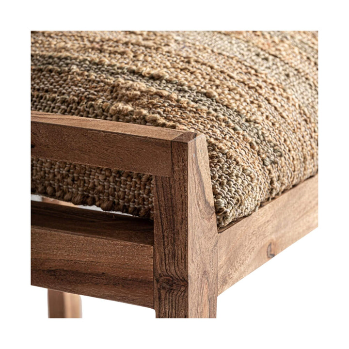 Aryikia Stool corner detail showing teak wood joinery
