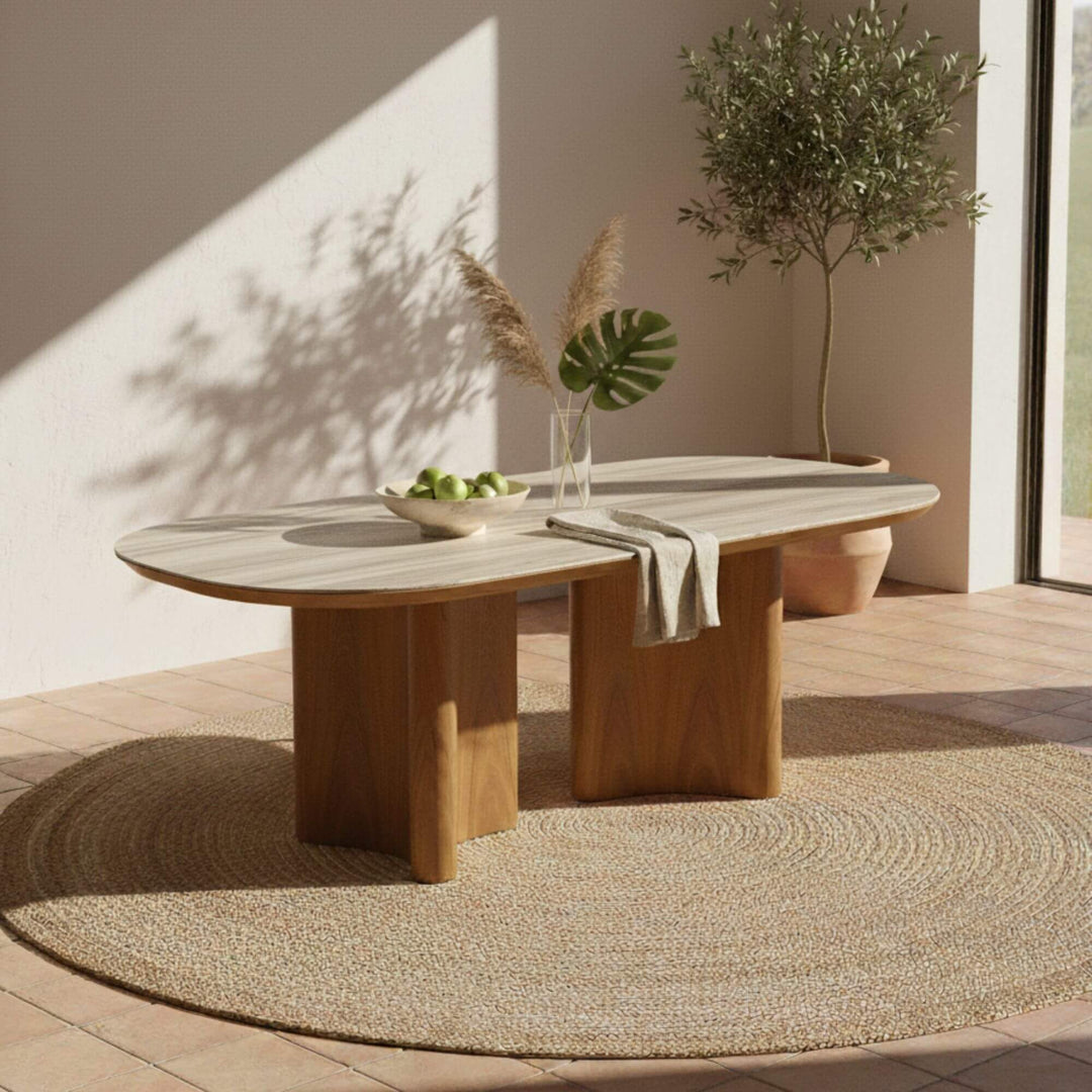 Living room featuring Ash oval dining table