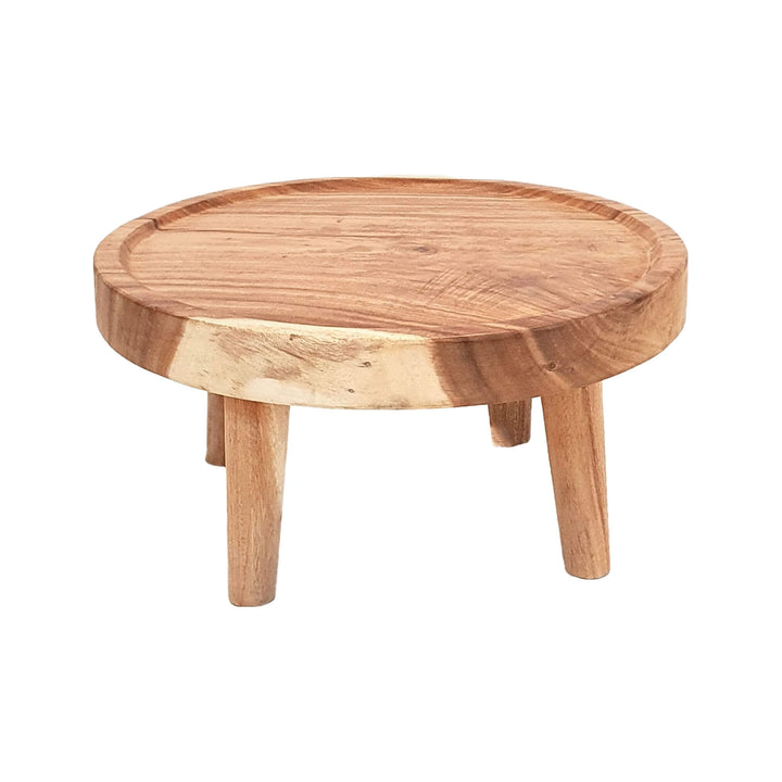 Front view of round suar wood coffee table "M"
