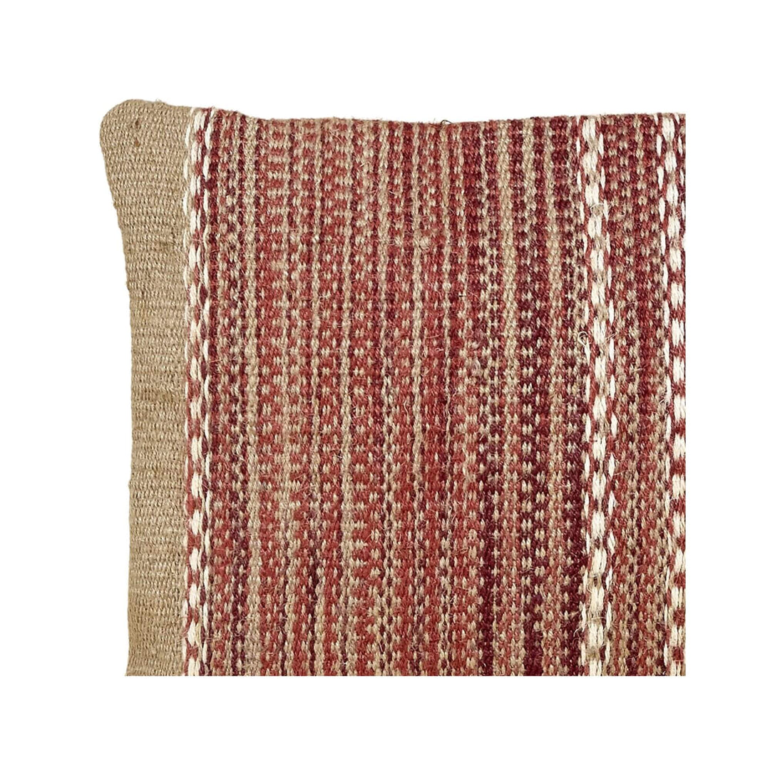 Aura Jute Cushion red pattern close-up