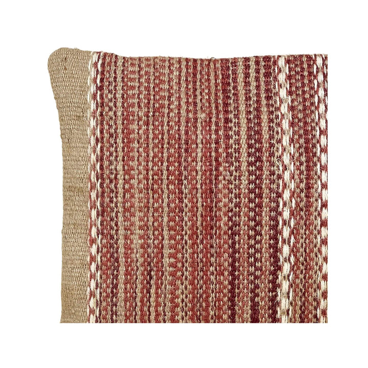 Aura Jute Cushion red pattern close-up