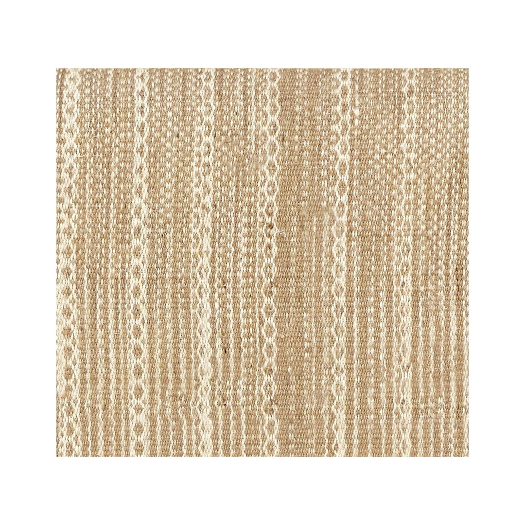 Close-up of Aura Jute Headboard showing natural woven jute stripe pattern in neutral tones.