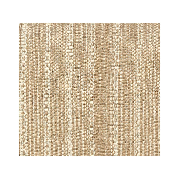 Close-up of Aura Jute Headboard showing natural woven jute stripe pattern in neutral tones.