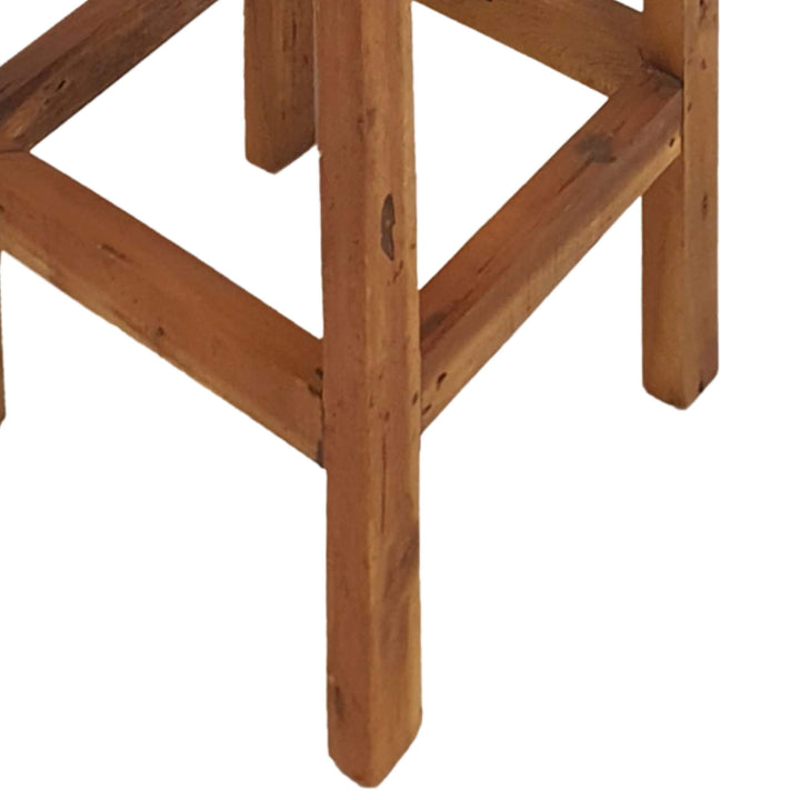 Legs view of Armazi Bar Stool in reclaimed teak wood