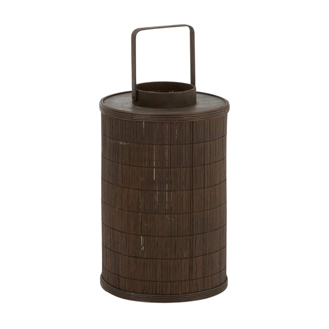 Bahamas lantern made from dark natural bamboo with handle