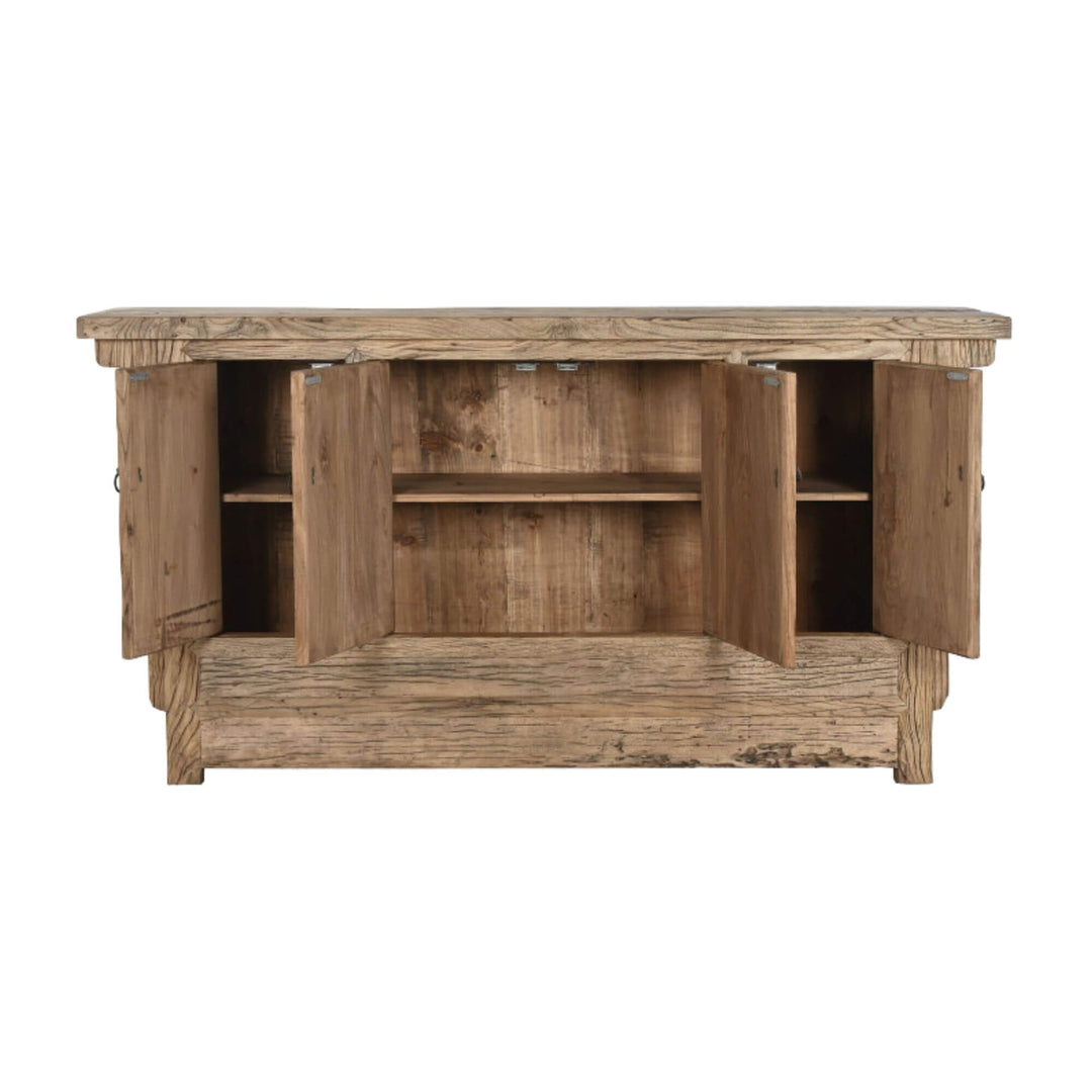 Balandra Buffet made from natural elm wood with double-door storage.
