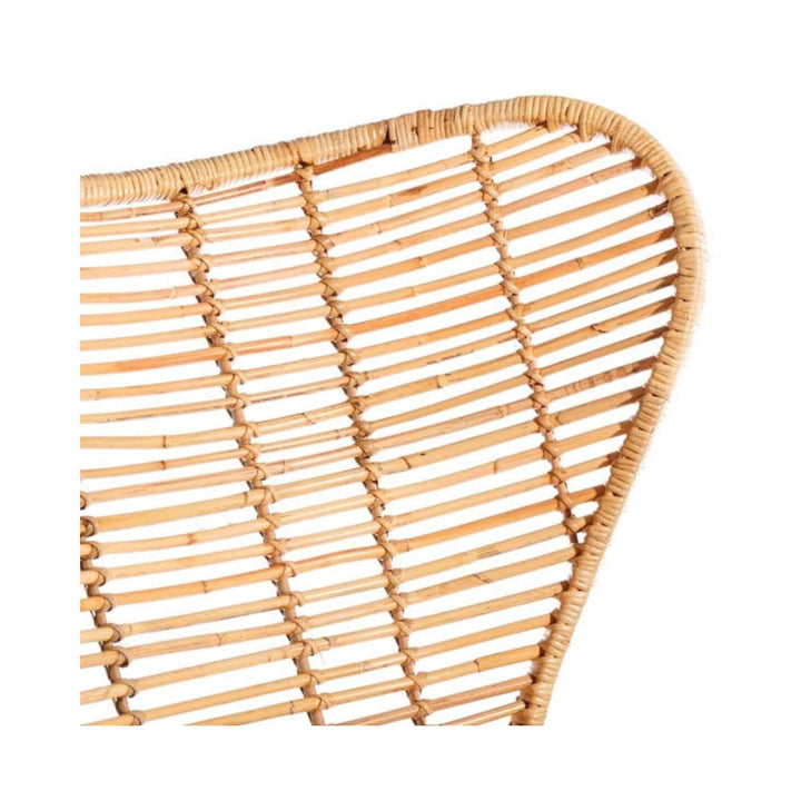 Close-up of the rattan backrest weaving of the Bali Lounge Chair.