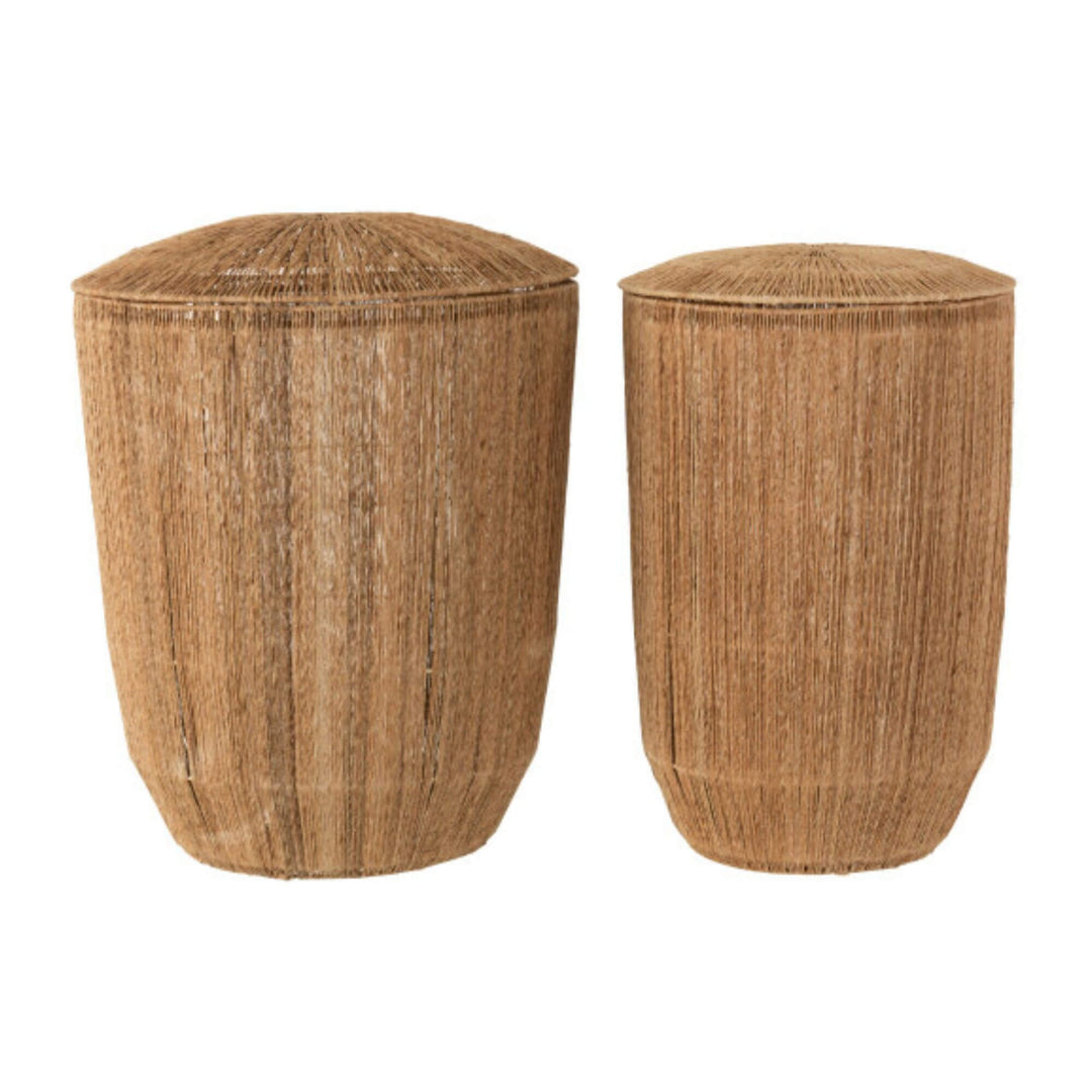 Set of two Banana Leaf Vases in natural jute finish