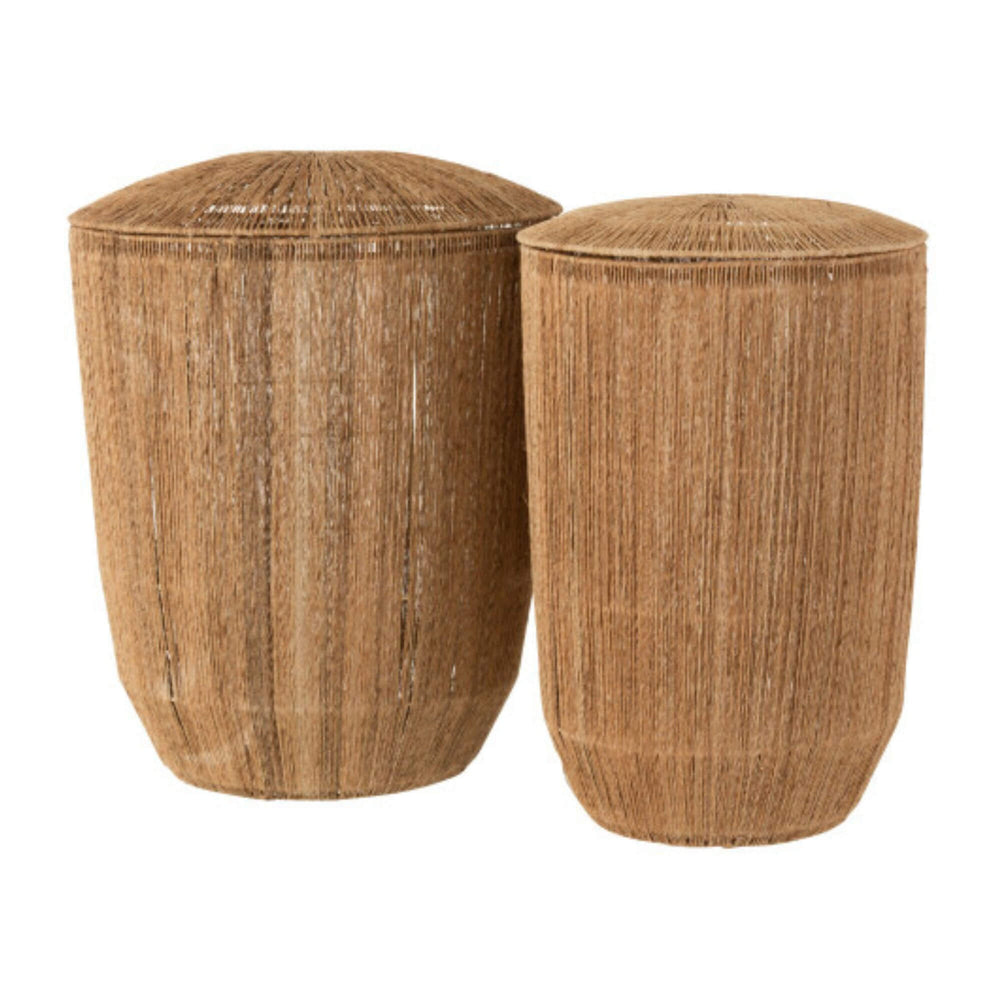 Large and small Banana Leaf Vases side by side, front view