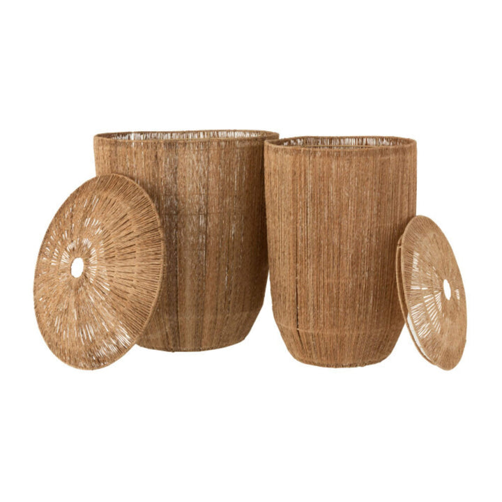Large and small Banana Leaf Vases side by side, front view