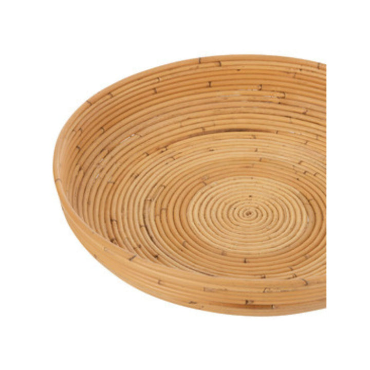 Detail of the concentric circular bamboo weaving inside the Banana Plate.