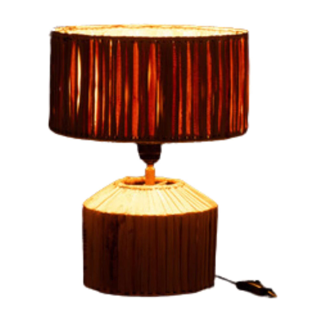 Small banana leaf table lamp turn on
