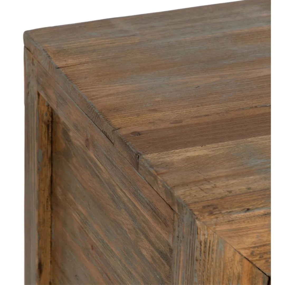 Detailed view of corner craftsmanship on Banda Buffet