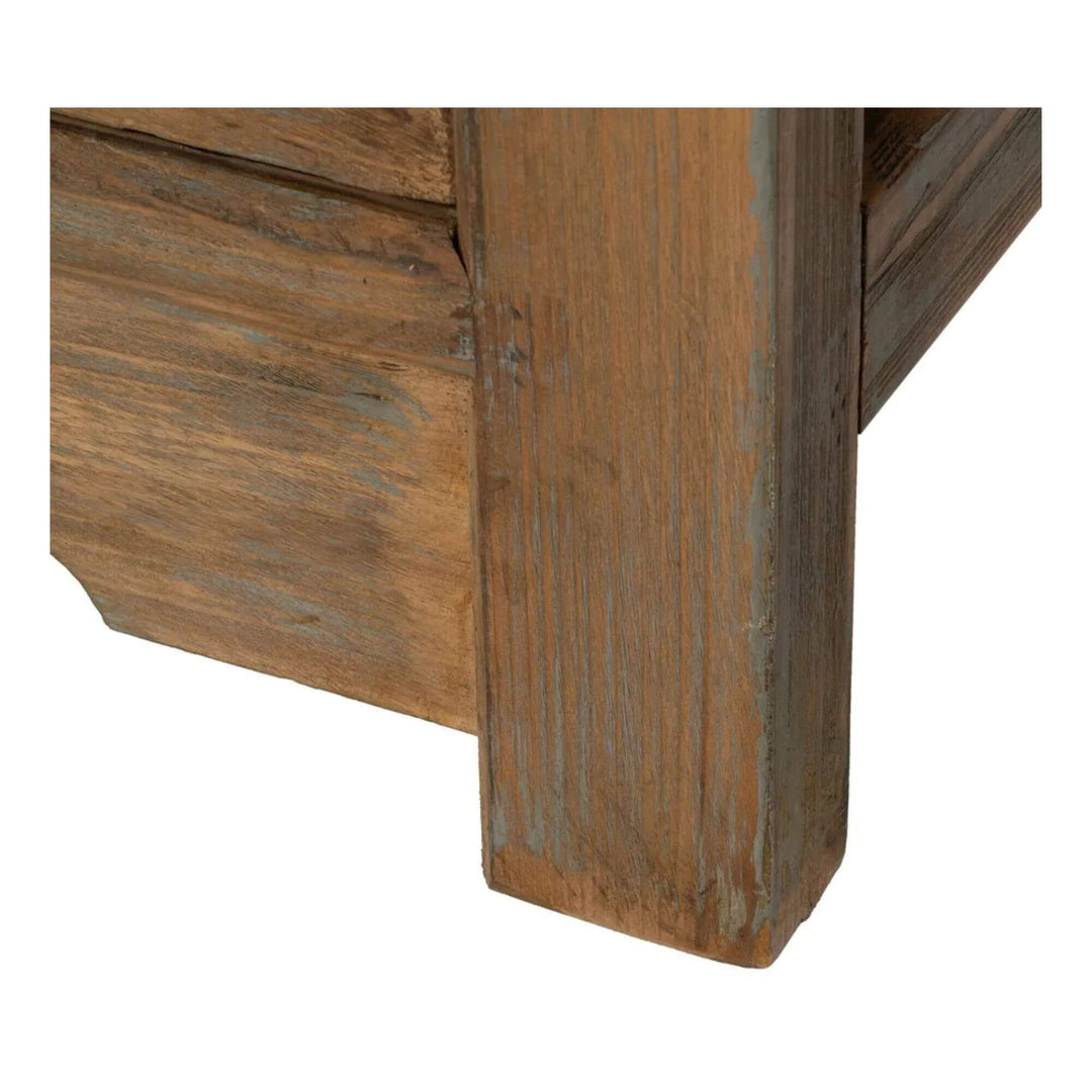 Detailed view of corner leg craftsmanship on Banda Buffet