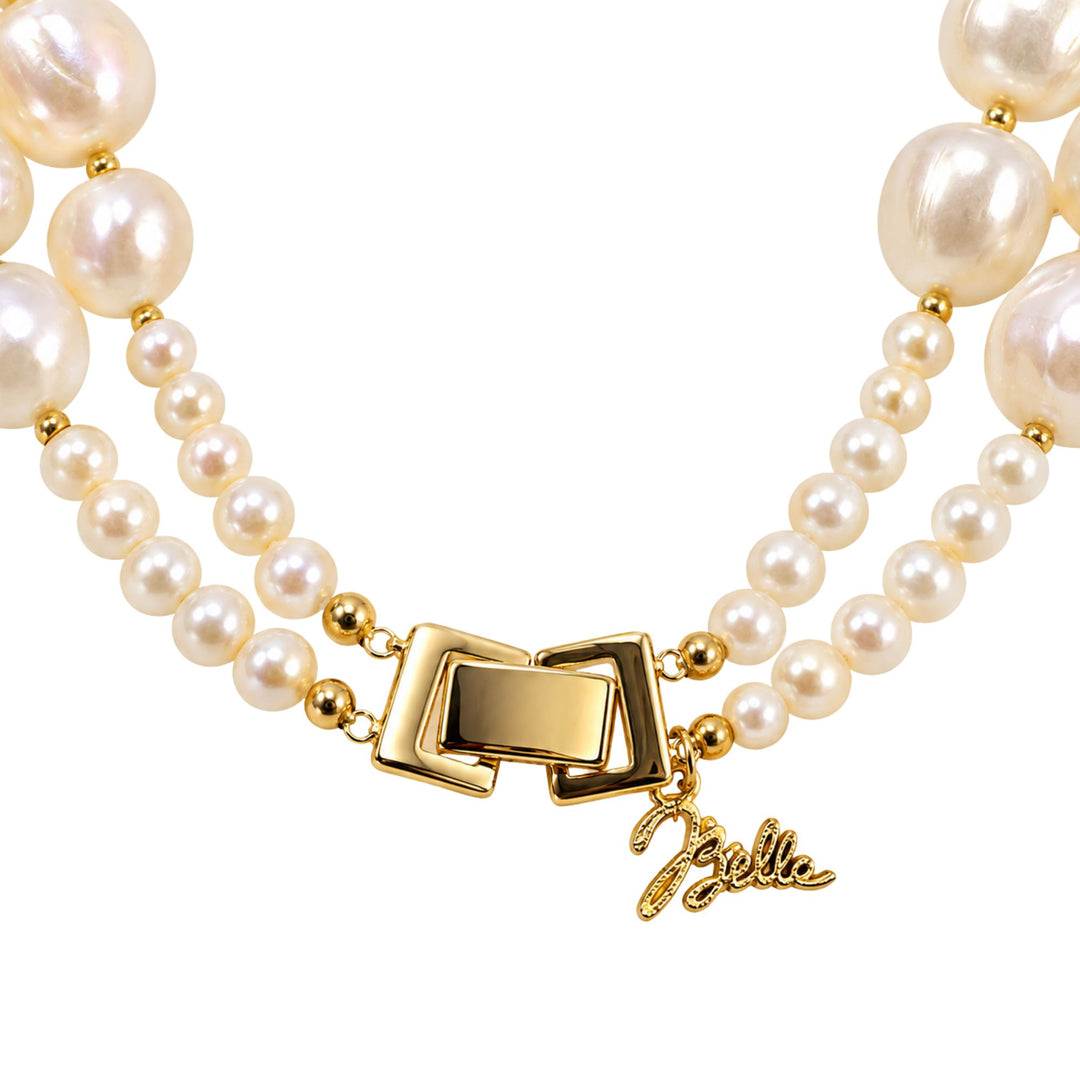  Close-up of the 14/20 gold-filled clasp on the Baroque Pearl Duo Necklace