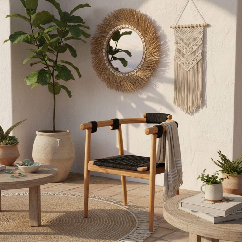 Baros dining chair styled in cozy room