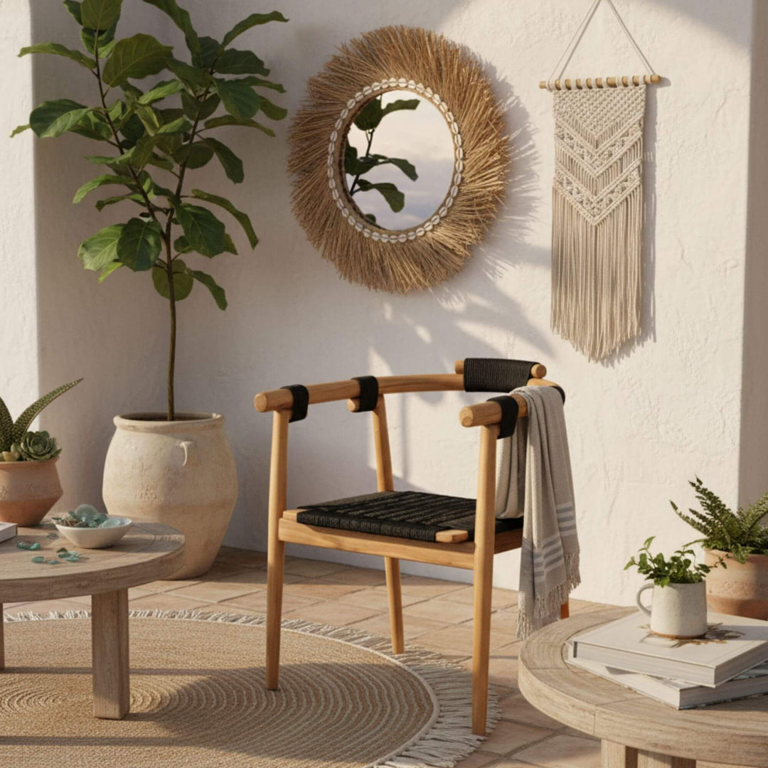 Baros dining chair styled in cozy room