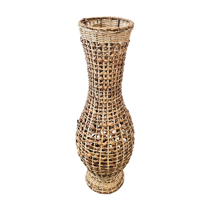 Tall Benagil rattan basket with hourglass shape
