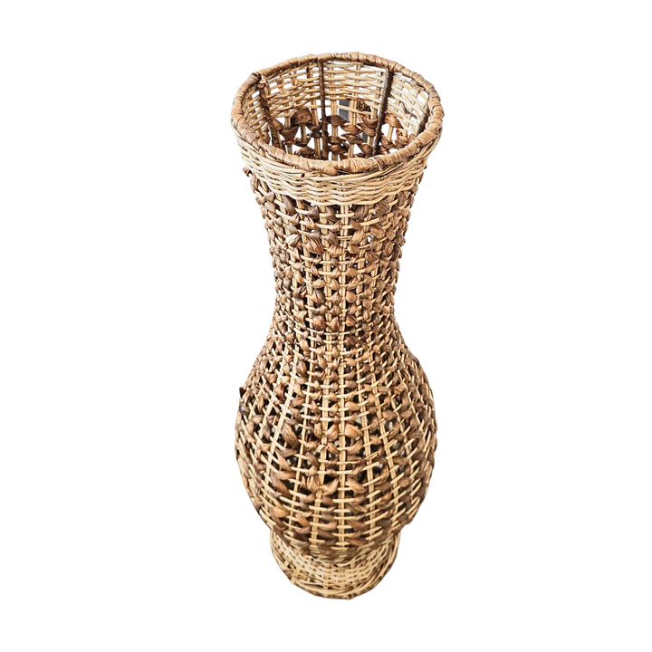 Side view of handwoven Benagil decorative basket