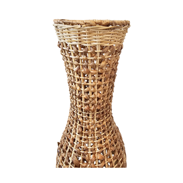Close-up of natural rattan and banana leaf weaving