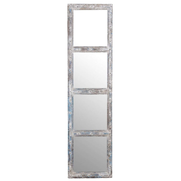 Full front view of slightly shorter Bentaneil Mirror White Wash variant with four mirrored panels.
