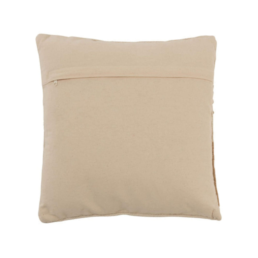 Back view of the 45x45 cm Berlo Cushion in natural linen and polyester.