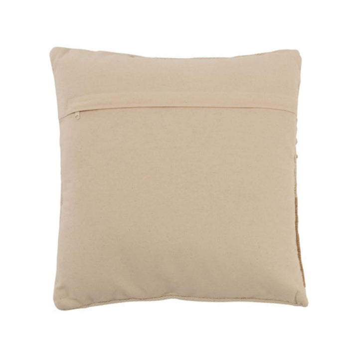 Back view of the 45x45 cm Berlo Cushion in natural linen and polyester.