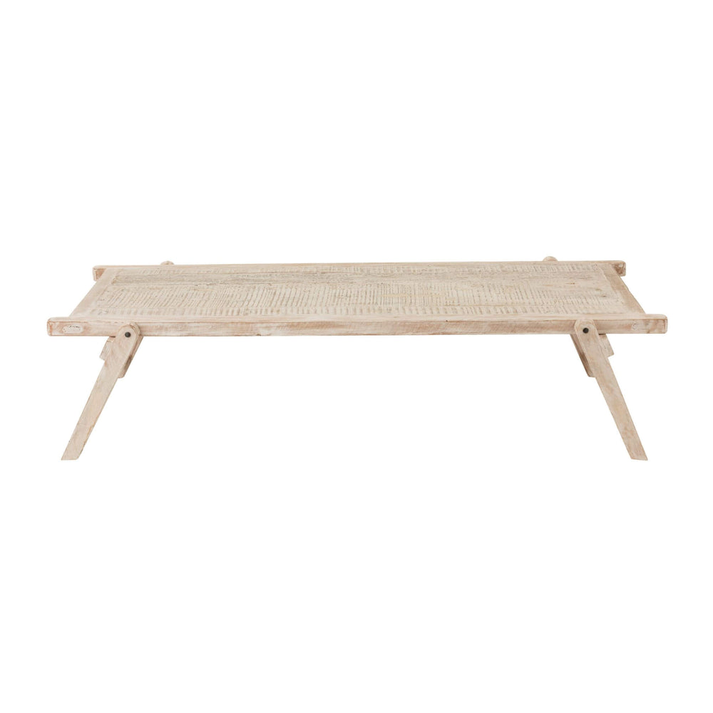 Front view of Bianca coffee table in light natural wood finish