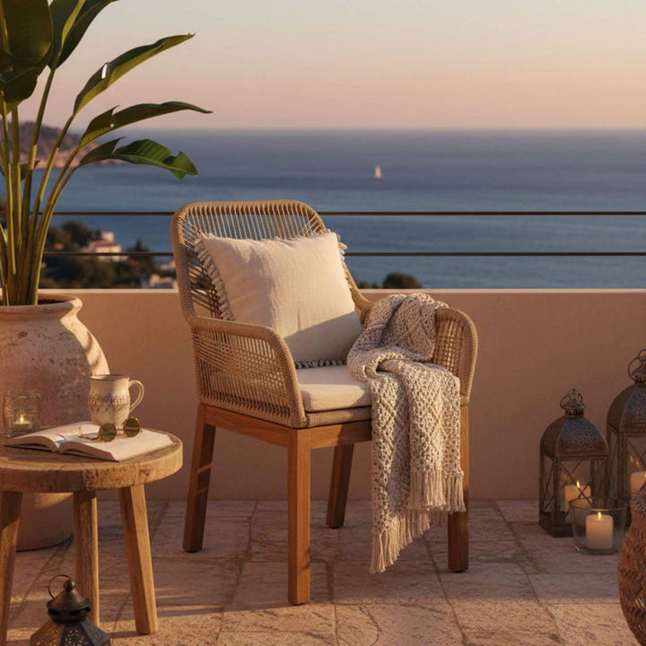 Outdoor boho setting of Biyadhoo Dining chair