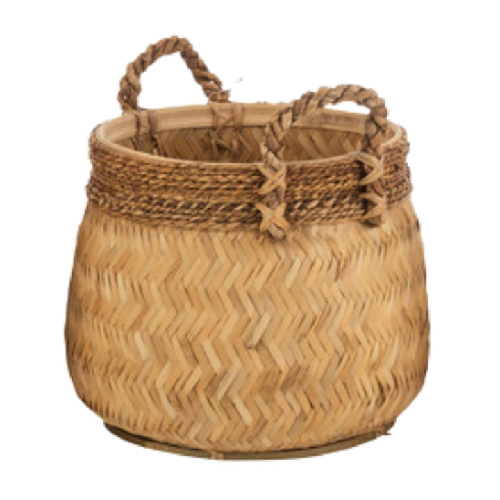 Medium Bly rattan and bamboo basket, side view