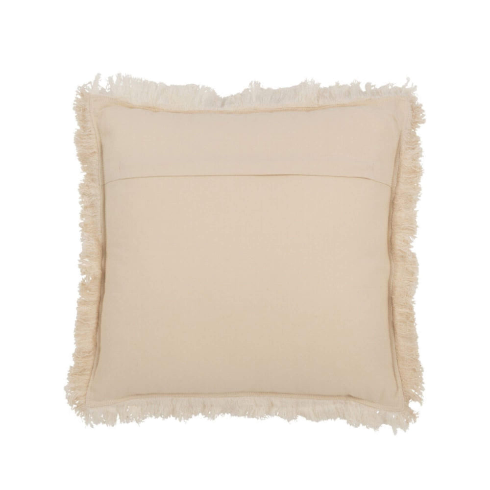 Brisa Cushion Cream back view with envelope closure and cream-colored cotton fabric.