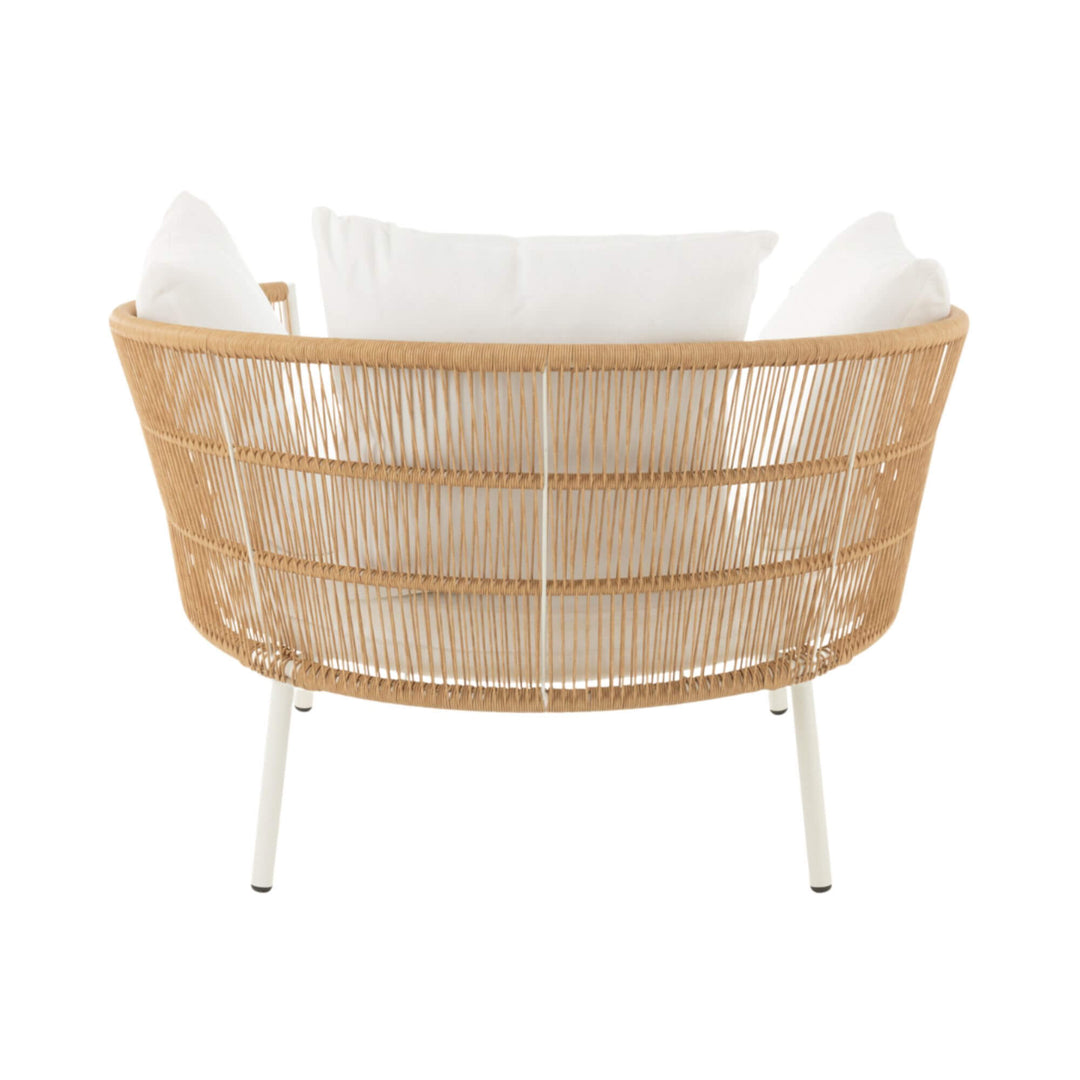 Back view of Brisa Outdoor Lounge Chair with full rattan panel.