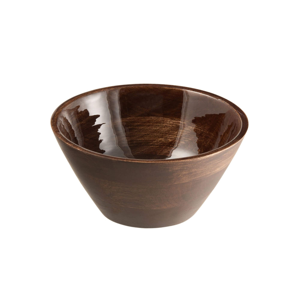 Small Brown Plake Bowl with deep shape and polished interior.