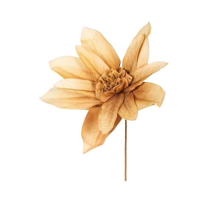 Mustard Bunga artificial flower highlighting its warm golden tone and botanical detailing.