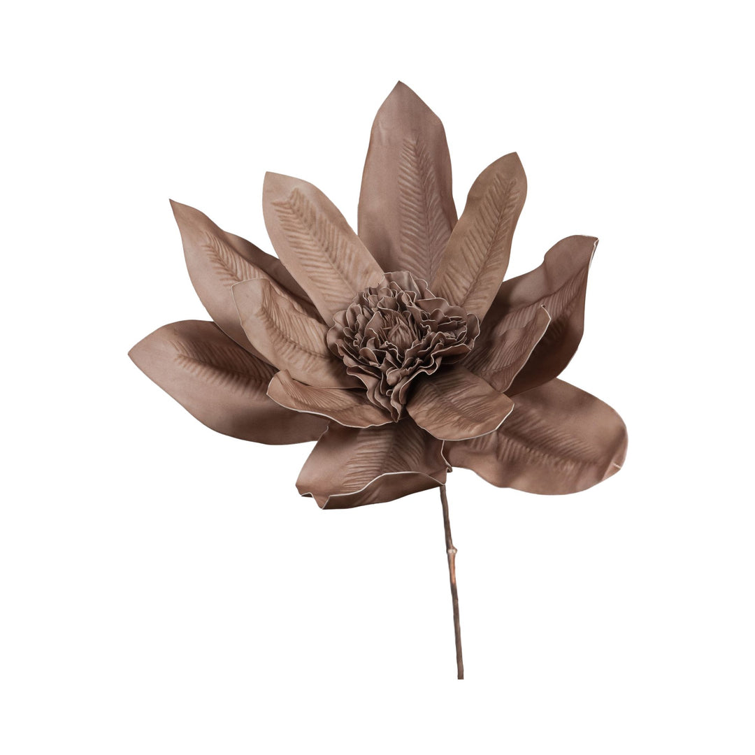 Taupe Bunga artificial flower showing its soft earthy color and expressive layered petals.