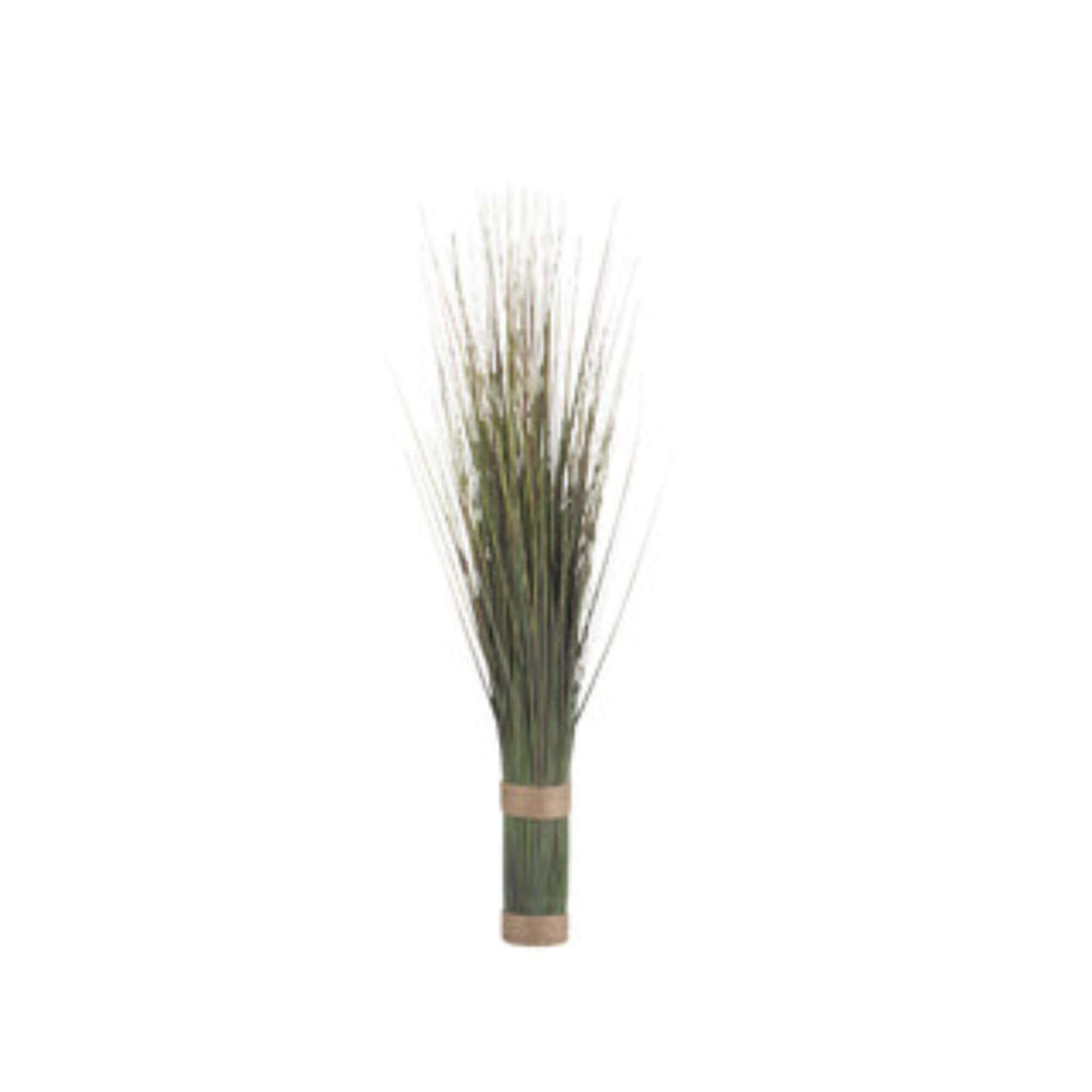 Bush Simple artificial plant front view showing slim grass-style green design