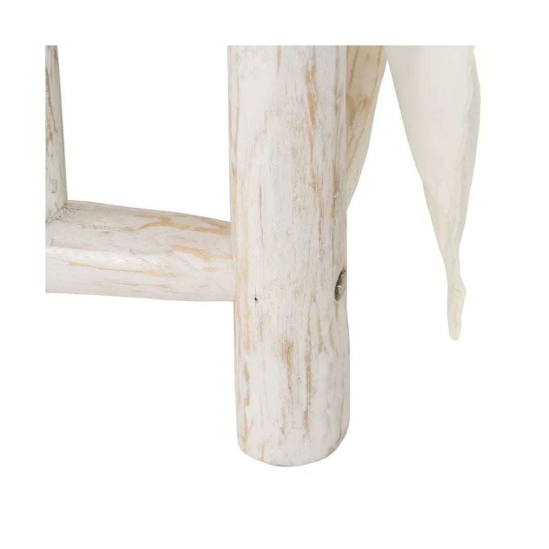 Detail of teak wood leg support joint on Cahya outdoor daybed