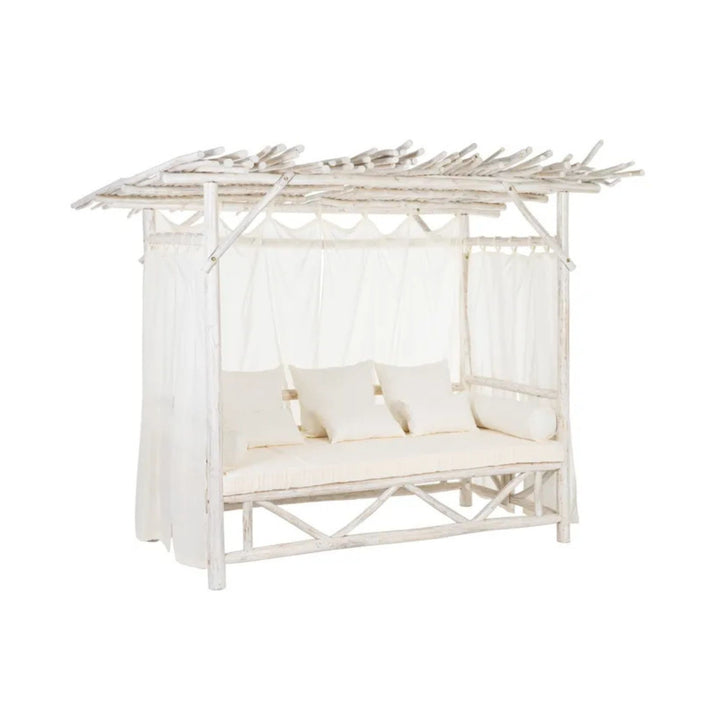 Cahya Balinese teak daybed side view showing full structure 