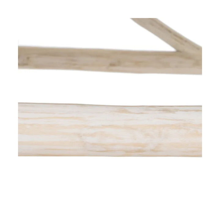 Close-up of whitewashed teak wood roof detail on Balinese daybed