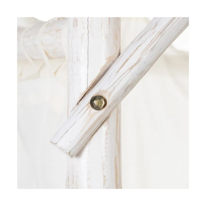 Detail of teak wood support joint on Cahya outdoor daybed