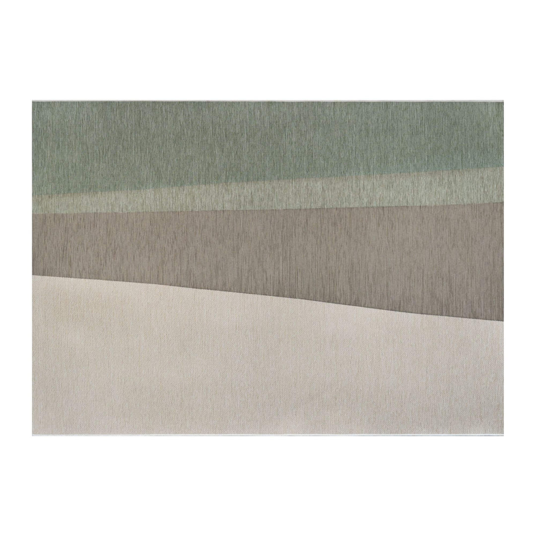 Front view of the Capri rug with modern color-block gradient in soft tones.