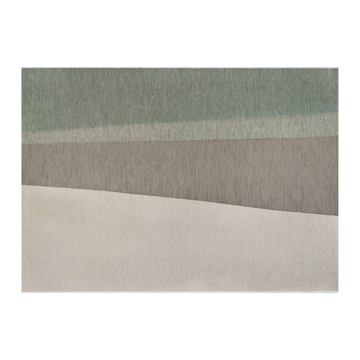 Front view of the Capri rug with modern color-block gradient in soft tones.
