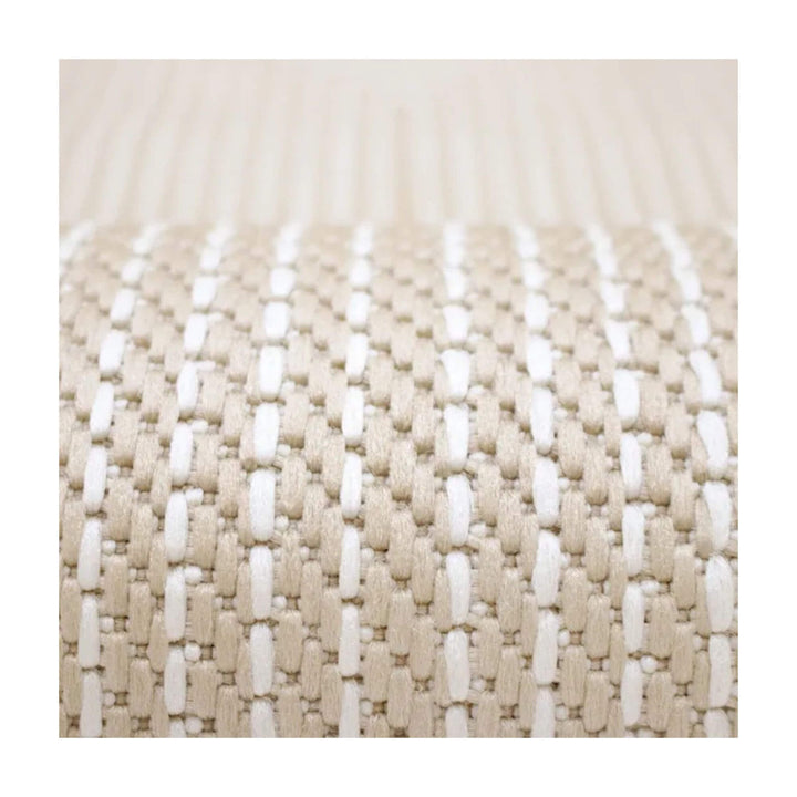 Close-up of Castelsardo outdoor rug texture showing woven olefin pattern